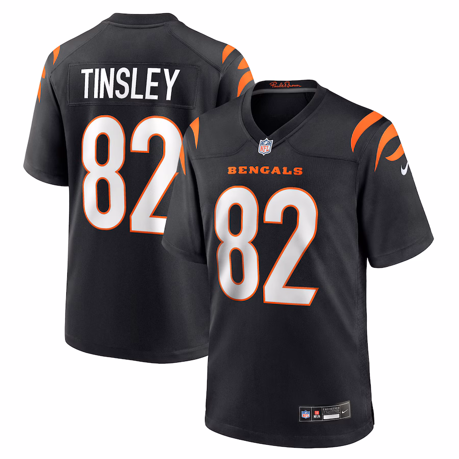 Men's Cincinnati Bengals Mitchell Tinsley Nike Black Team Game Jersey