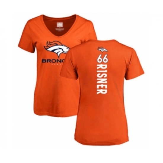 Football Women's Denver Broncos #66 Dalton Risner Orange Backer T-Shirt
