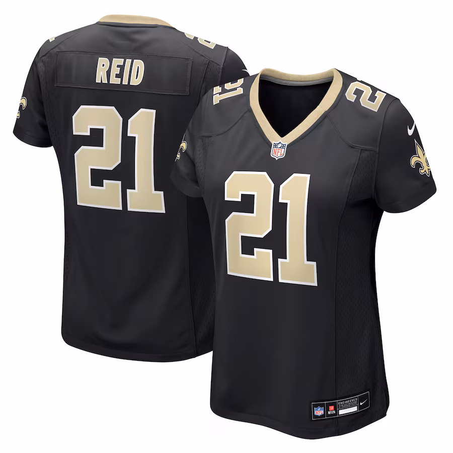 Women's New Orleans Saints Justin Reid Nike Black Team Game Jersey