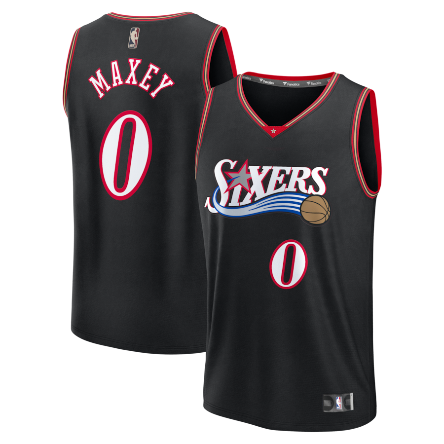 Youth Philadelphia 76ers Tyrese Maxey Fanatics Black Fastbreak Jersey - Classic Edition