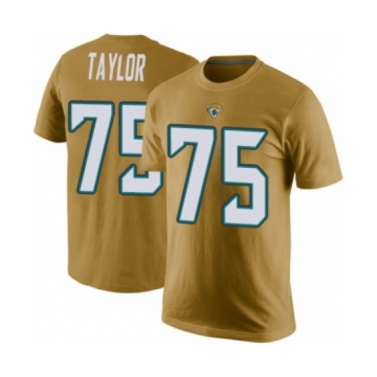 Football Men's Jacksonville Jaguars #75 Jawaan Taylor Gold Rush Pride Name & Number T-Shirt