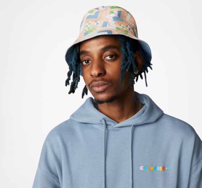 Women's Converse Reversible Bucket Hats Multicolor / Indigo | 821-TOQKSC