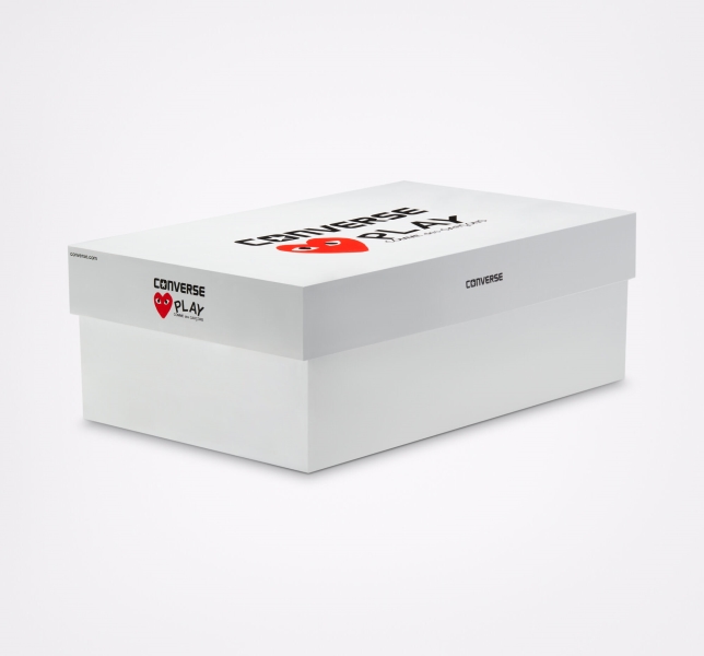 Men's Converse Comme des PLAY Chuck 70 Canvas Shoes White / Red | 294-XNWHLC