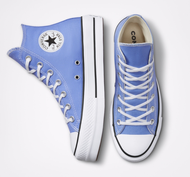 Women's Converse Chuck Taylor All Star Lift Canvas Shoes Royal / Black / White | 923-VWEYTX