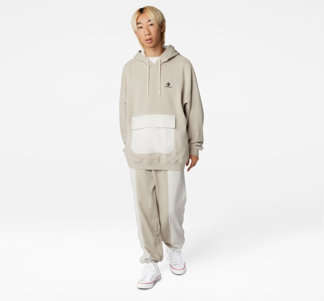 Men's Converse Utility Pocket Pullover Hoodie Multicolor | 532-QWNVLK