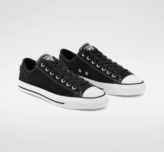 Men's Converse CONS Chuck Taylor All Star Pro Canvas Shoes Black / Black / White | 315-JOBVWD