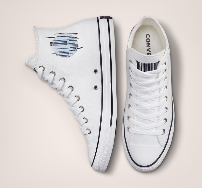 Women's Converse Chuck Taylor All Star Translucent Barcode High Tops White / Black / White | 891-NBDTKC