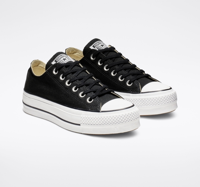 Women's Converse Chuck Taylor All Star Lift Canvas Shoes Black / White / White | 947-CDQBMO