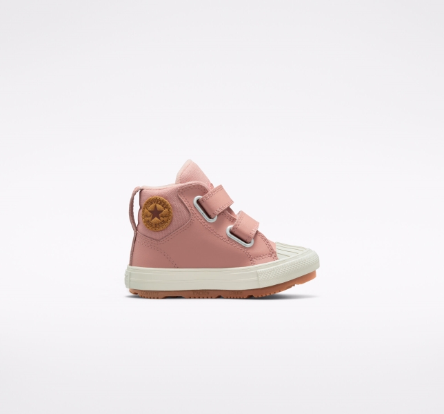 Kids' Converse Chuck Taylor All Star Berkshire Easy-On Leather Boots Red Pink / Red Pink | 571-XVLYHR