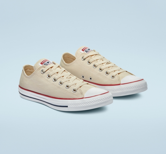 Men's Converse Chuck Taylor All Star Classic Canvas Shoes Beige White | 925-XEKSOR