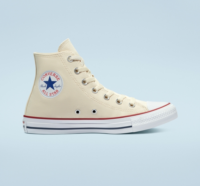 Men's Converse Chuck Taylor All Star Classic Canvas Shoes Beige White | 925-XEKSOR