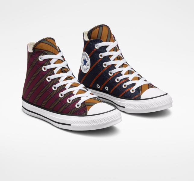 Men's Converse Chuck Taylor All Star Twisted Classics Canvas Shoes Obsidian / Deep Burgundy | 086-THDNAQ