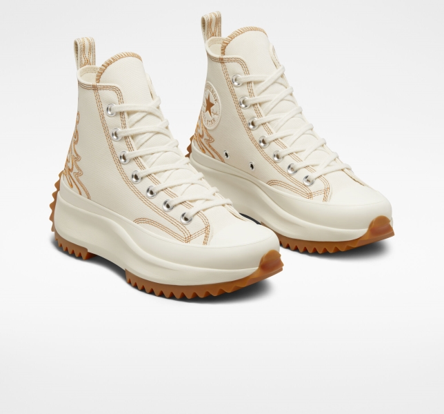 Women's Converse Run Star Western Embroidery High Tops Orange | 360-TDEYCR