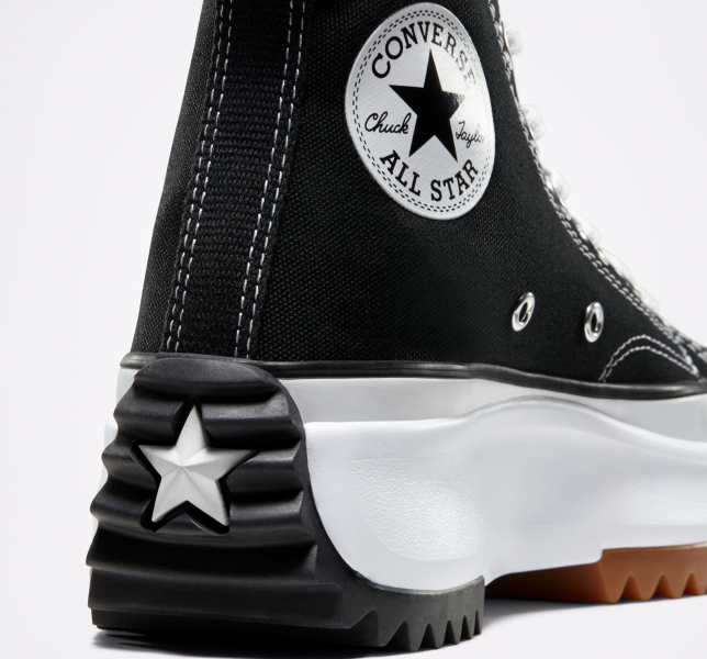 Women's Converse Run Star High Tops Black / White | 647-URPDET