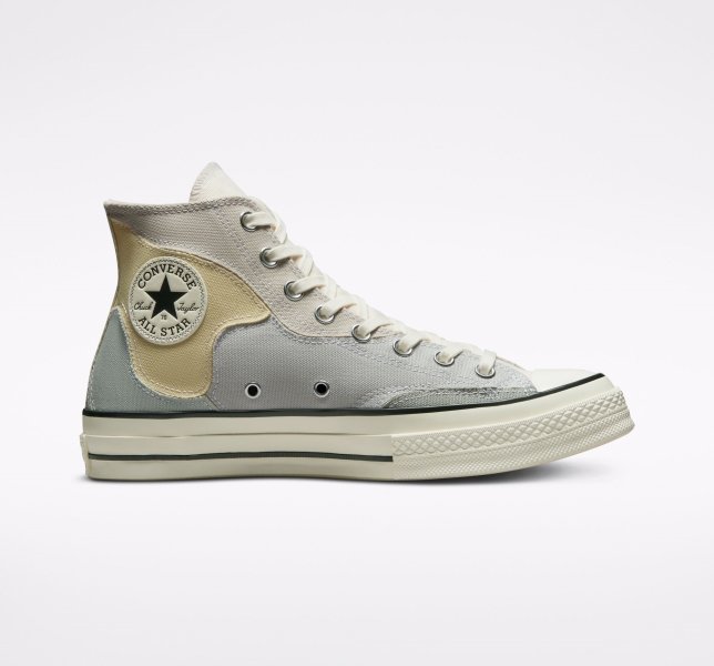 Women's Converse Chuck 70 Crafted Patchwork Canvas Shoes Brown / Lemon | 034-AHYCFB