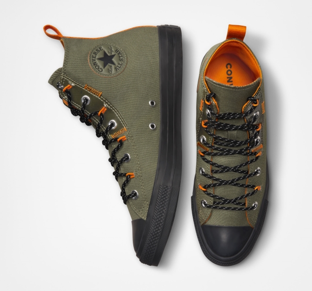 Women's Converse Chuck Taylor All Star Stitch Craft High Tops Black / Orange | 067-ATQBUM