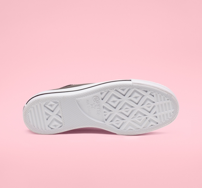 Women's Converse Chuck Taylor All Star Lift Leather Leather Shoes Black / Black / White | 123-SBQIMW