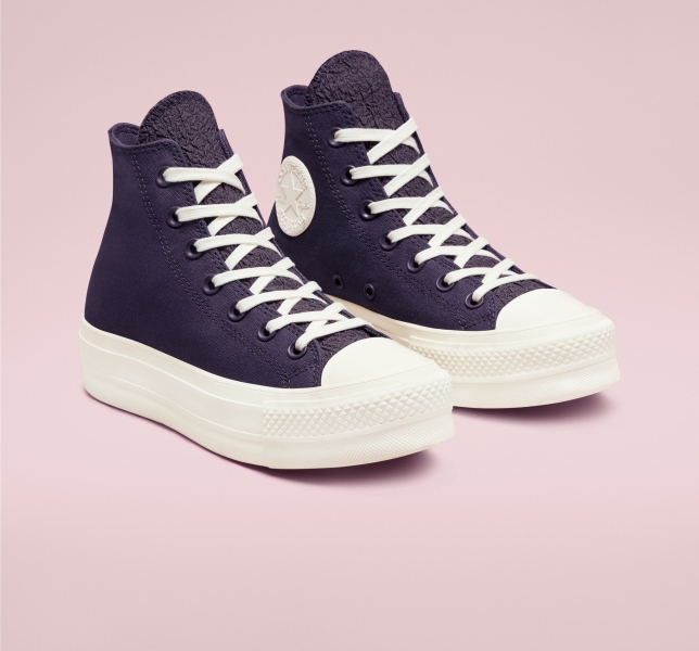 Women's Converse Chuck Taylor All Star Lift Tonal Jacquard High Tops Dark | 956-WMDPVB