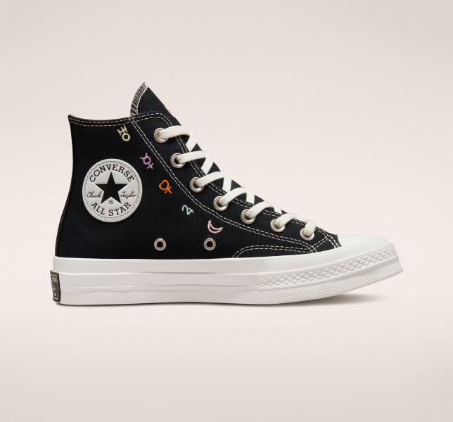 Women's Converse Chuck 70 Mystic Symbols High Tops Black / White | 174-XKMOEQ