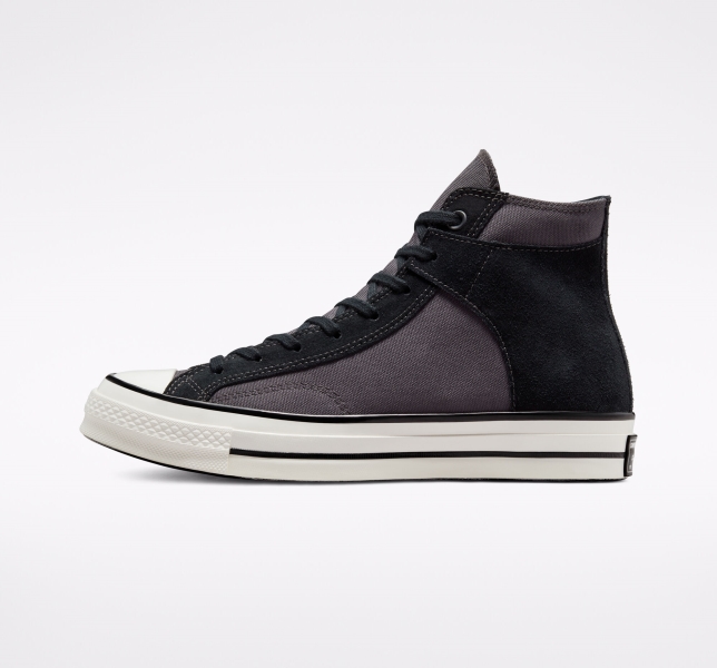 Women's Converse Chuck 70 Crafted Canvas Shoes Black / White | 892-XYLGDT