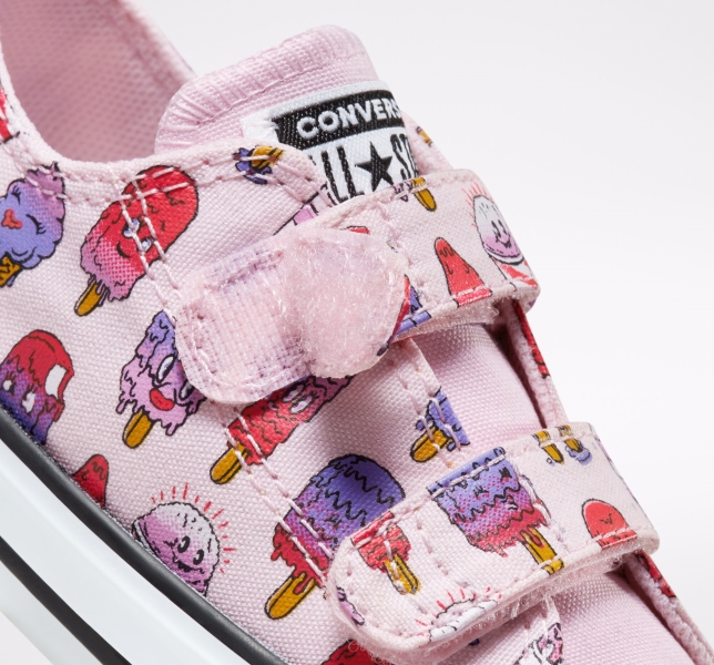Kids' Converse Chuck Taylor All Star Easy-On Frozen Treats Canvas Shoes Pink / Pink | 639-WYRHAJ