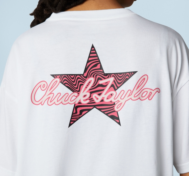 Women's Converse All Star Oversized T Shirts White | 301-DVWZEC