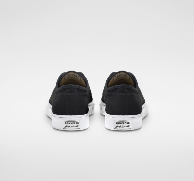 Women's Converse Jack Purcell Canvas Low Tops Black / White / Black | 075-CZIYQM