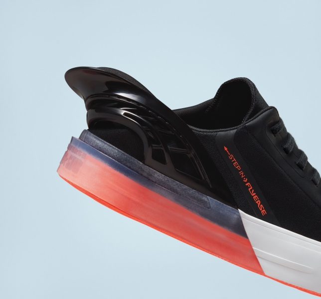 Women's Converse Chuck Taylor All Star FlyEase Low Tops Black / Mango / White | 908-PZDART