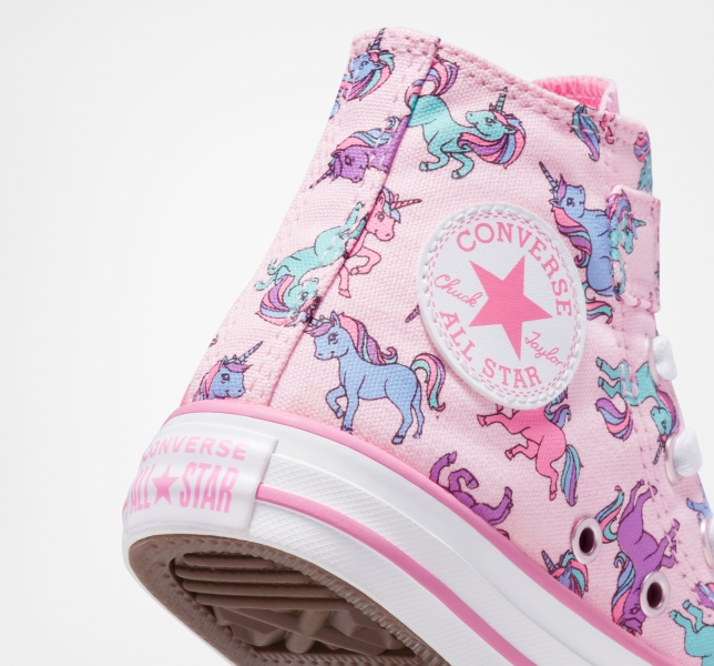 Kids' Converse Chuck Taylor All Star Easy-On Unicorns Canvas Shoes Pink / Pink / Blue | 931-XABWVJ