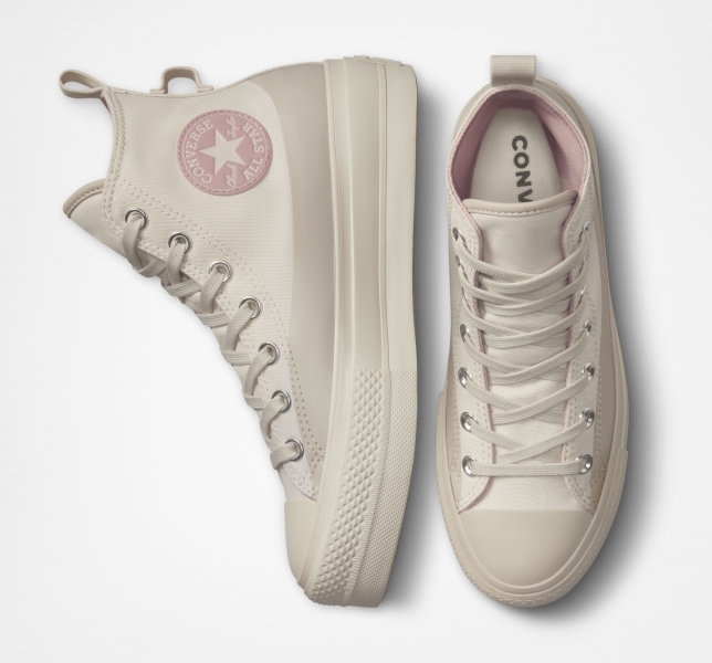 Women's Converse Chuck Taylor All Star Lift Water-Repellent High Tops Brown / Grey Purple | 913-RJUPYN