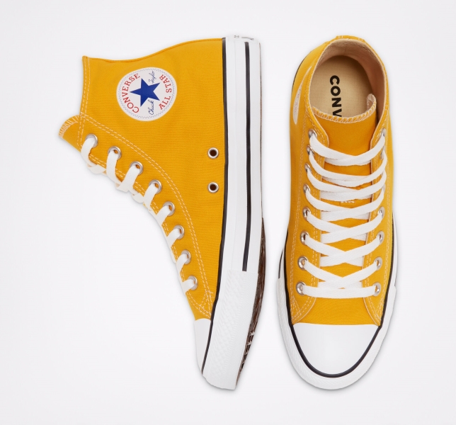 Men's Converse Chuck Taylor All Star Classic Canvas Shoes Lemon | 028-VTDCWB