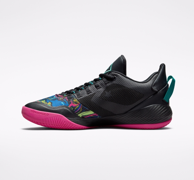 Women's Converse All Star BB Shift Marbled Low Tops Black / Turquoise / Pink | 453-EHBSCM