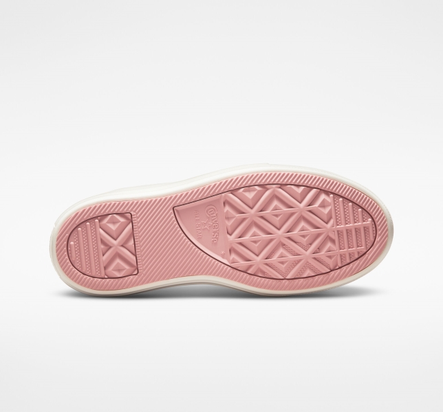 Women's Converse Chuck Taylor All Star Move Tonal Materials Platform Shoes Grey Purple / Red Pink | 463-NBJQTF