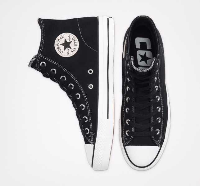 Men's Converse CONS Chuck Taylor All Star Pro Canvas Shoes Black / Black / White | 842-HBECGR
