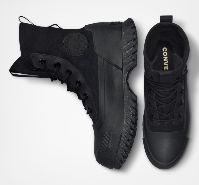 Men's Converse Chuck Taylor All Star Lugged 2.0 Counter Climate Canvas Shoes Black / Black / Black | 872-TPHSEQ