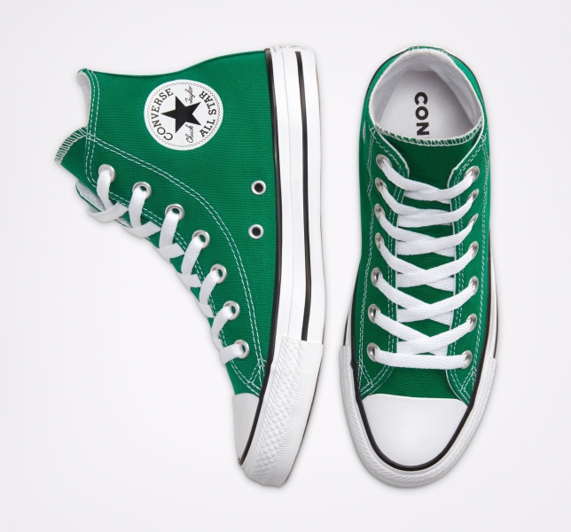 Men's Converse Chuck Taylor All Star Classic Canvas Shoes Green / White / White | 269-ZJYLQF