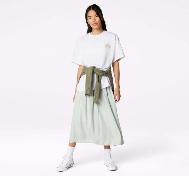 Women's Converse Desert Rave Oversized Art T Shirts White | 890-KPVXWH
