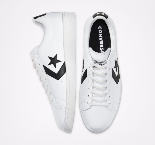 Women's Converse OG Pro Leather Low Tops White / Black / White | 614-XKNECR