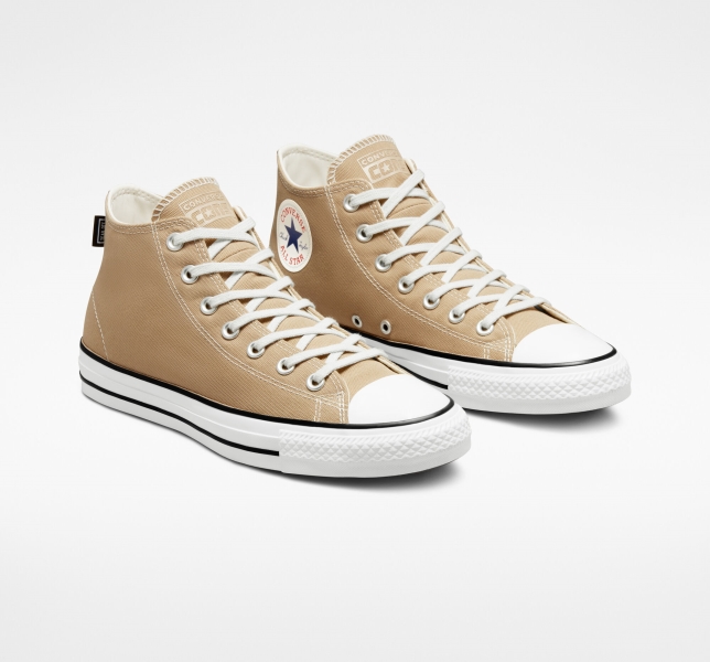 Men's Converse Chuck Taylor All Star Pro Mid Renew Canvas Shoes Khaki / Black | 250-IVBCZU