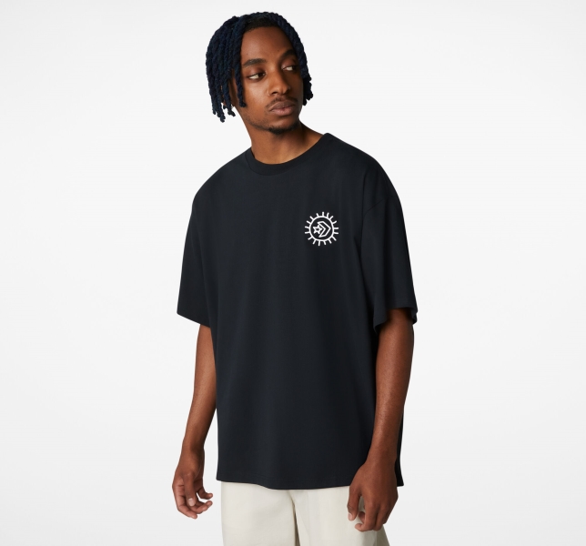 Men's Converse Inverted Desert Graphic T Shirts Black | 281-IOEVFA