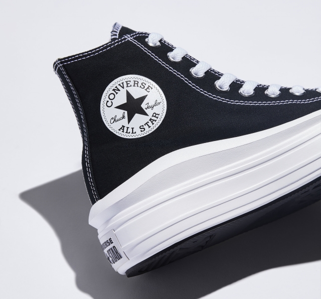 Women's Converse Chuck Taylor All Star Move Platform Shoes Black / Beige White / White | 981-RKCLOA