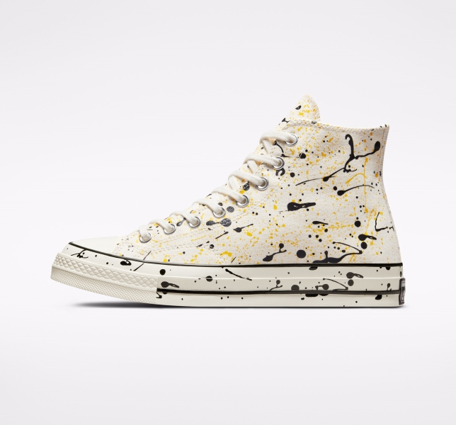 Women's Converse Chuck 70 Archive Paint Splatter Canvas Shoes Black | 795-NOQFZS