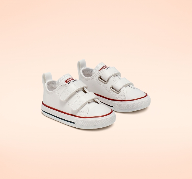 Kids' Converse Chuck Taylor All Star Easy-On Leather Canvas Shoes White | 943-FWPLUT