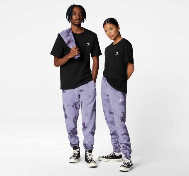 Men's Converse Go-To Embroidered Star Chevron Standard Fit T Shirts Black | 208-JZWTMQ