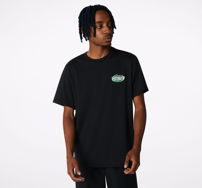 Men's Converse Sticker Graphic T Shirts Black | 601-HJQKIU
