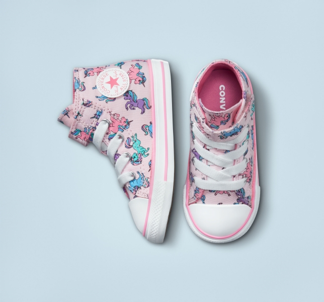 Kids' Converse Chuck Taylor All Star Easy-On Unicorns Canvas Shoes Pink / Pink / Blue | 784-OJNDQY