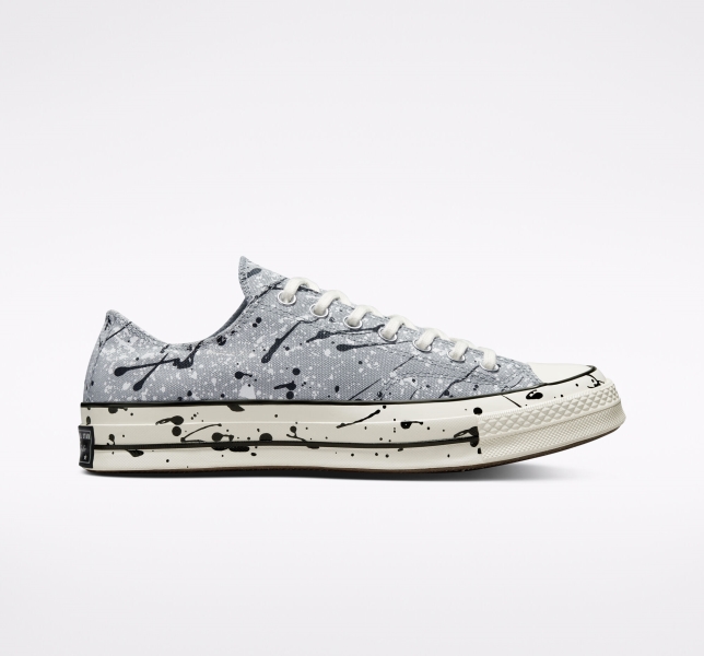 Women's Converse Chuck 70 Archive Paint Splatter Canvas Shoes Grey / Black / White | 604-YWXVBC