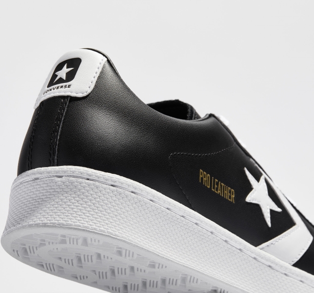 Women's Converse Pro Leather Leather Shoes Black / White / White | 145-MPYHOJ