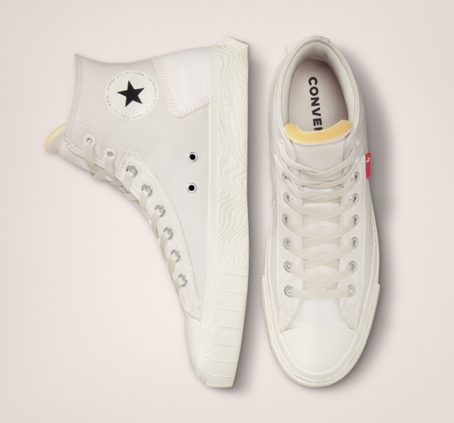 Women's Converse Chuck Taylor Alt Star Tear Away High Tops Light Beige / White | 081-OPQGDJ