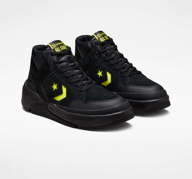 Men's Converse Weapon CX Monster Clash Basketball Black / Black / Yellow | 068-AFDOSC